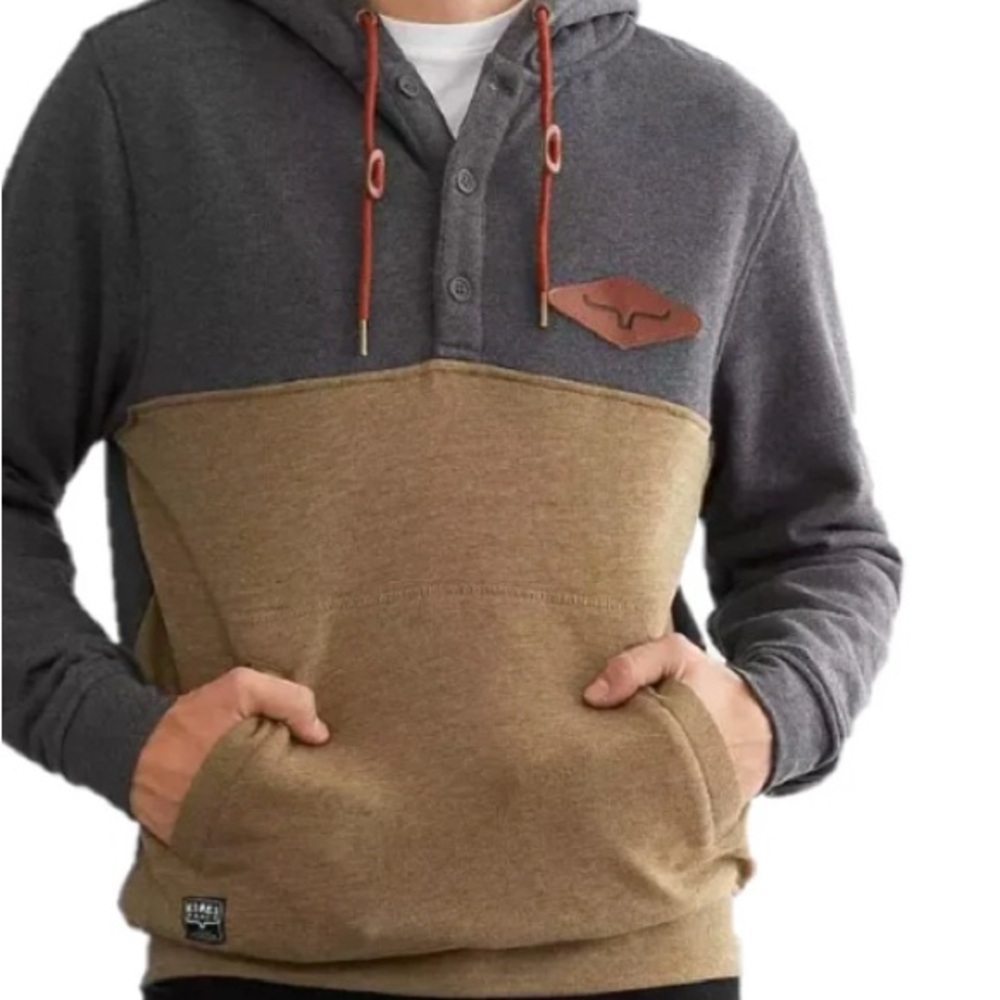 Kimes Ranch Men's Hoodie - Gray and Tan